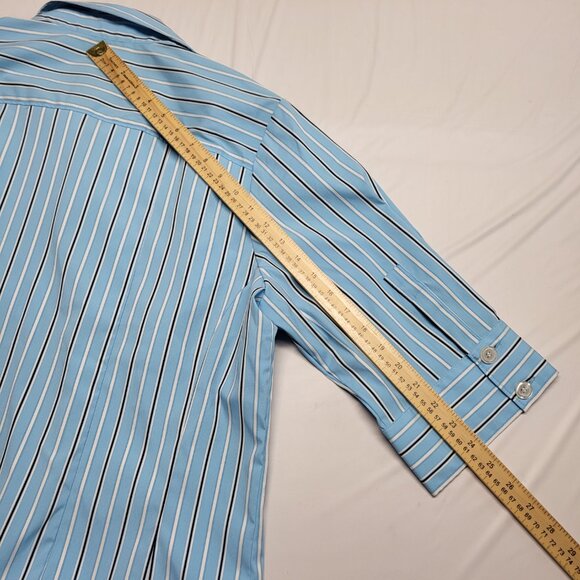 Vintage Dressbarn Shirt Button Up Womens 18/20W Plus 3/4 Sleeve Striped Blouse - Picture 14 of 14